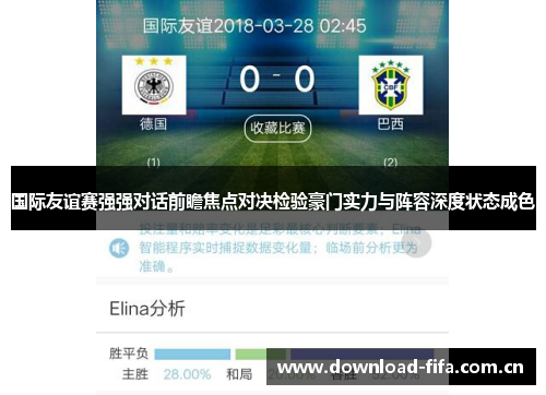 国际友谊赛强强对话前瞻焦点对决检验豪门实力与阵容深度状态成色